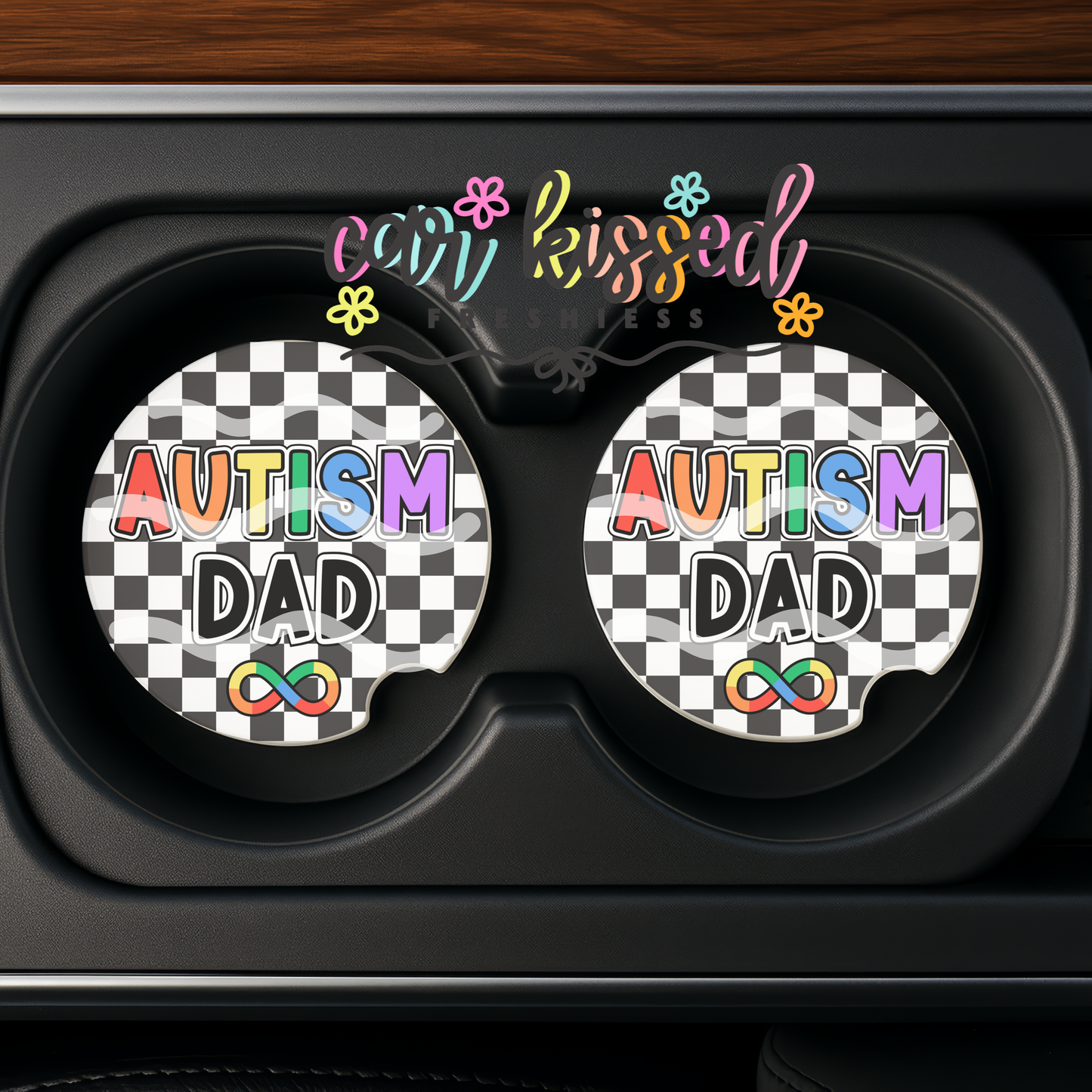 Autism Dad Infinity EXCLUSIVE Car Coaster Set