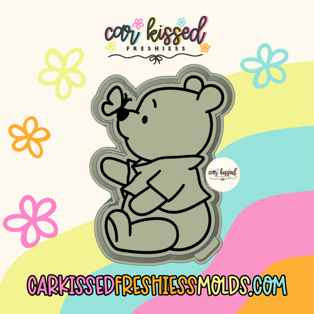Honey Bear w Butterfly Silicone Mold