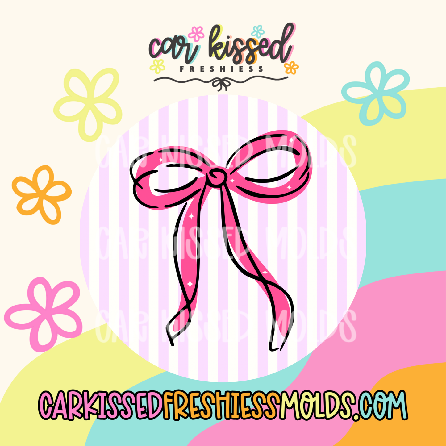 Pink Bows + Stripes Cardstock