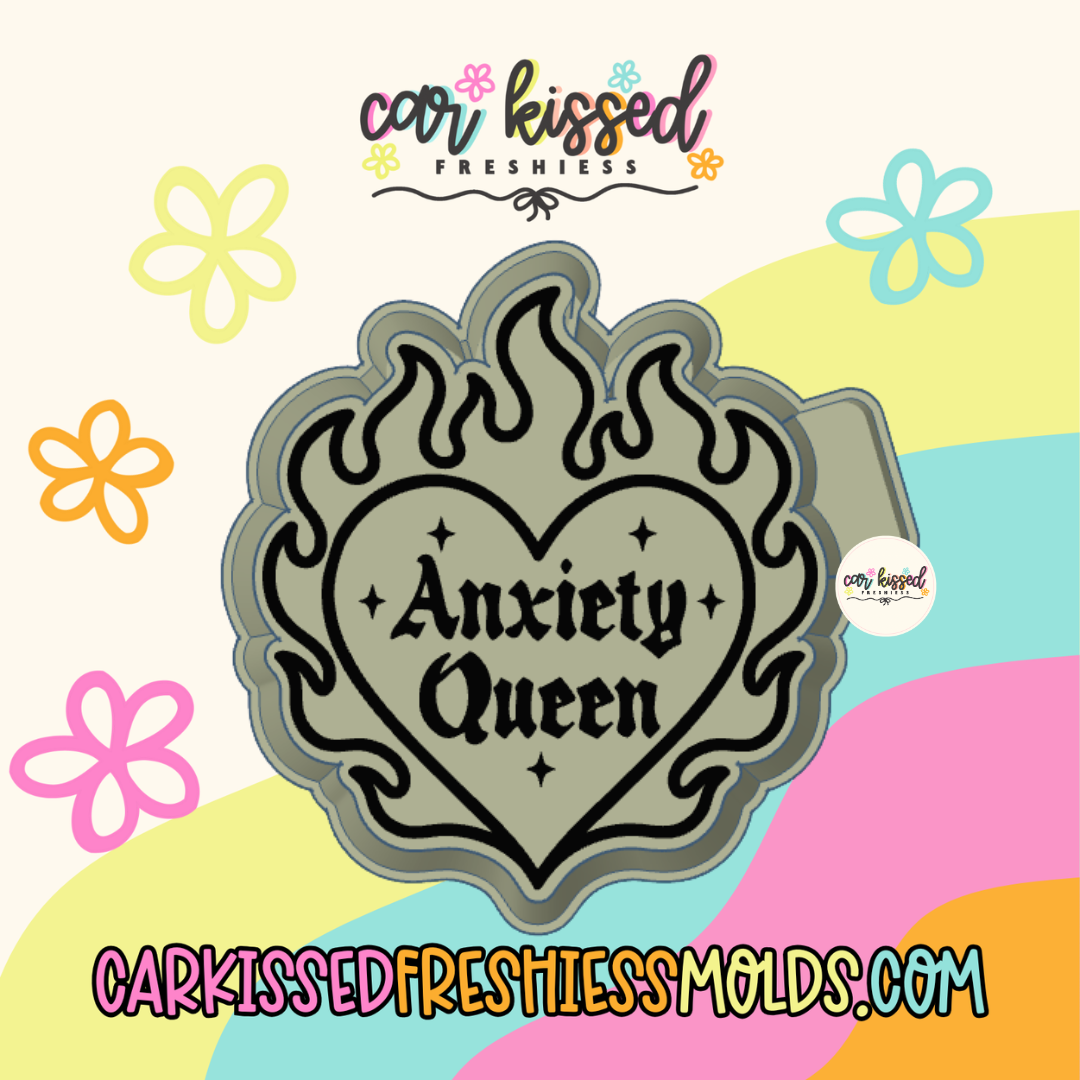 Anxiety Queen Flaming Heart Silicone Mold