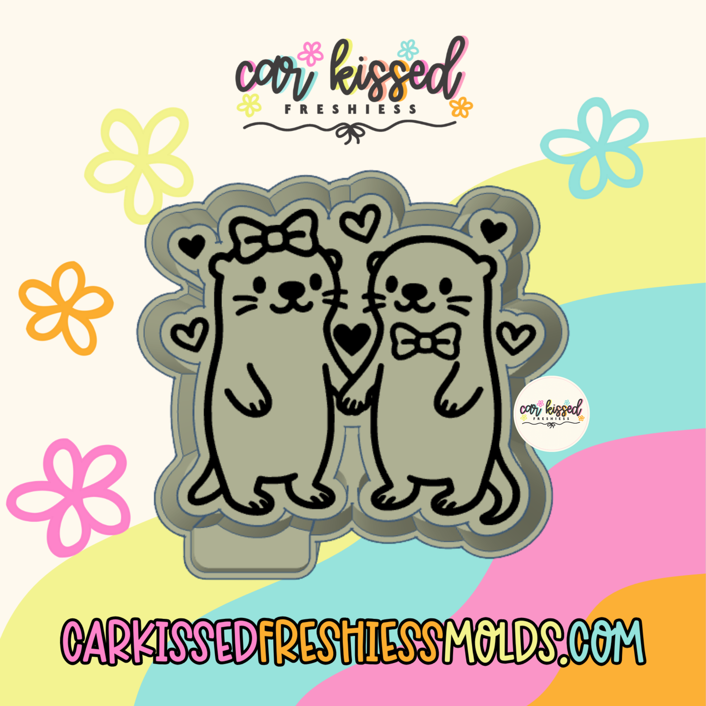 Valentines Otters Silicone Mold