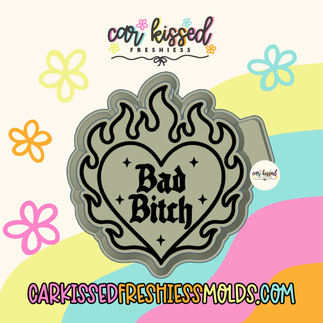 Bad Bitch Flaming Heart Silicone Mold