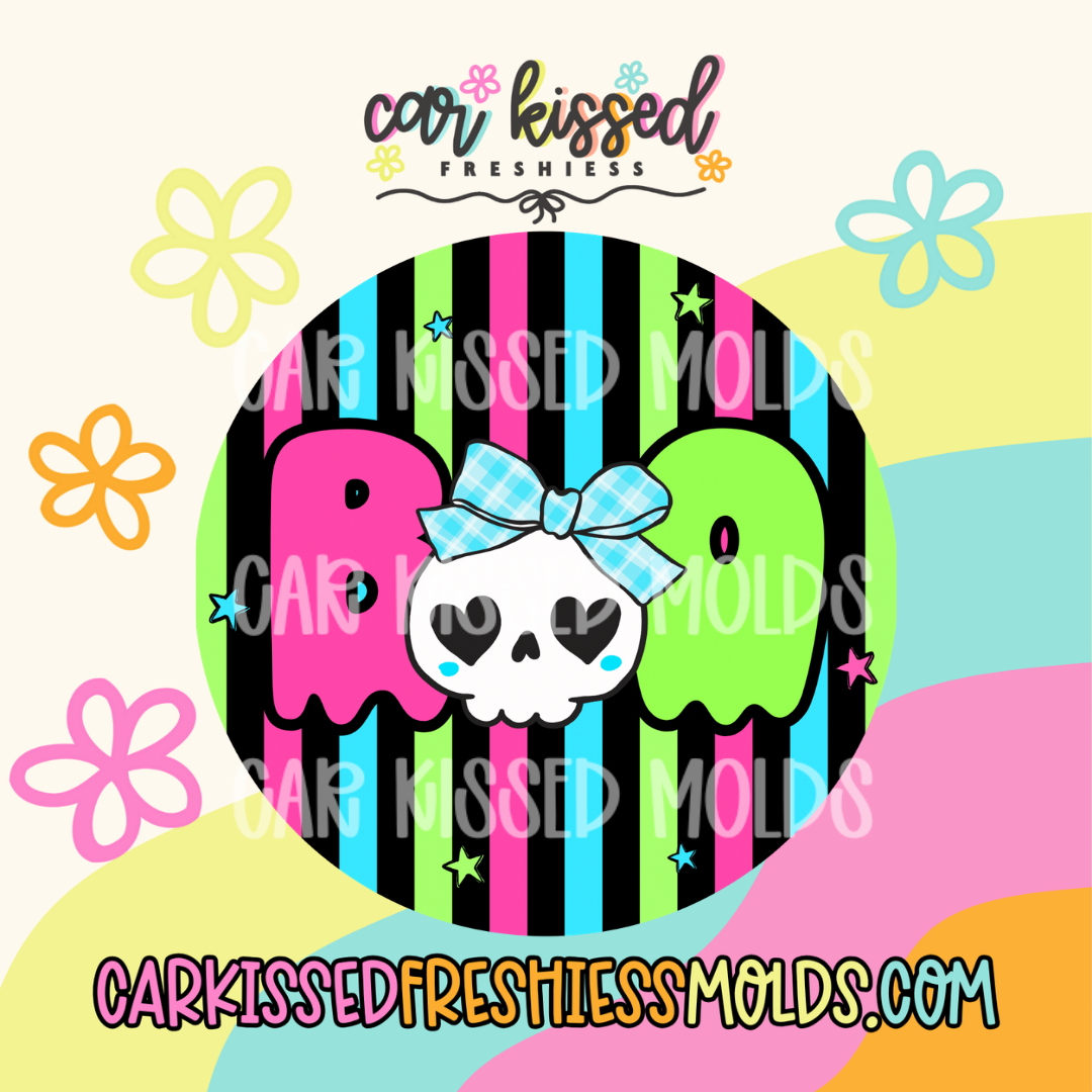 Boo Stripe Skull Cardstock