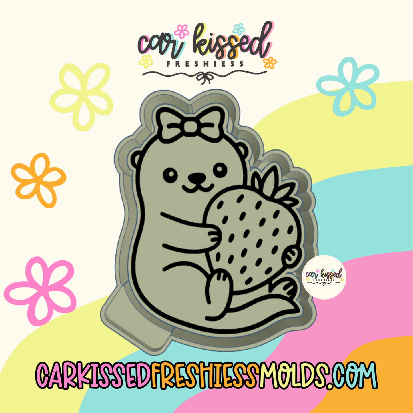 Otter Holding Strawberry Silicone Mold