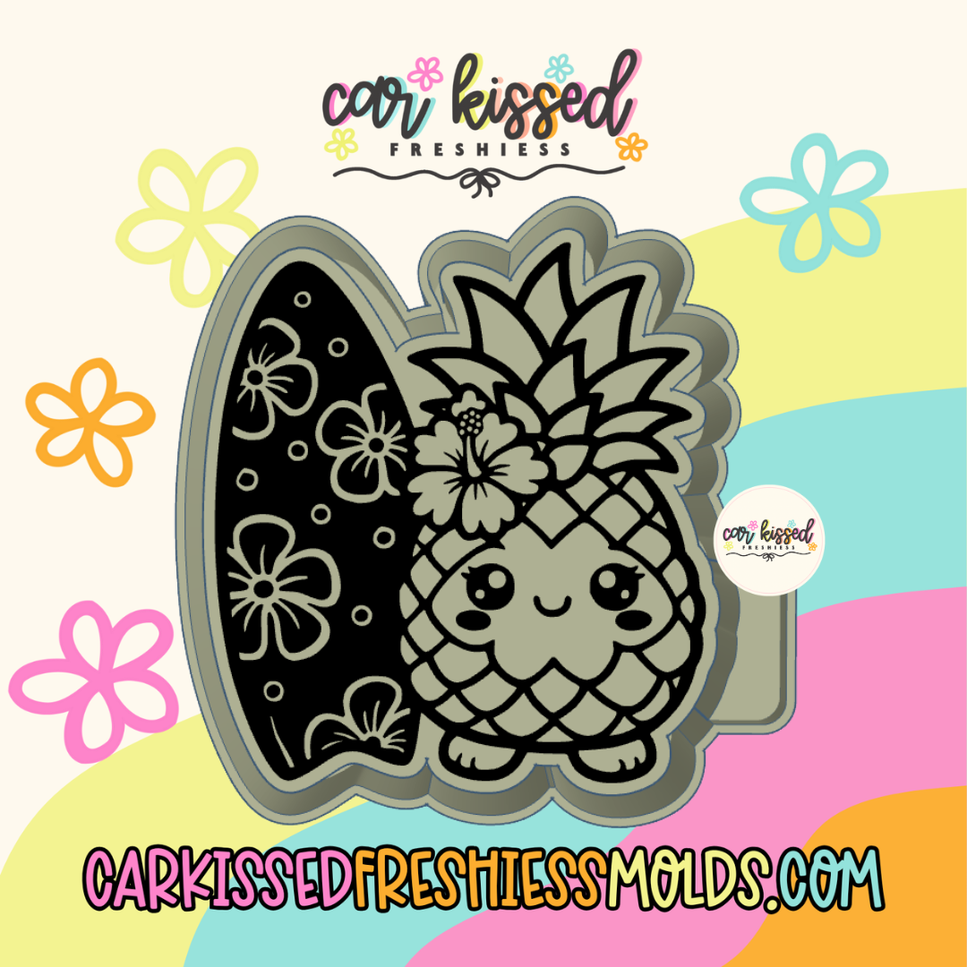 Surfing Pineapple Silicone Mold