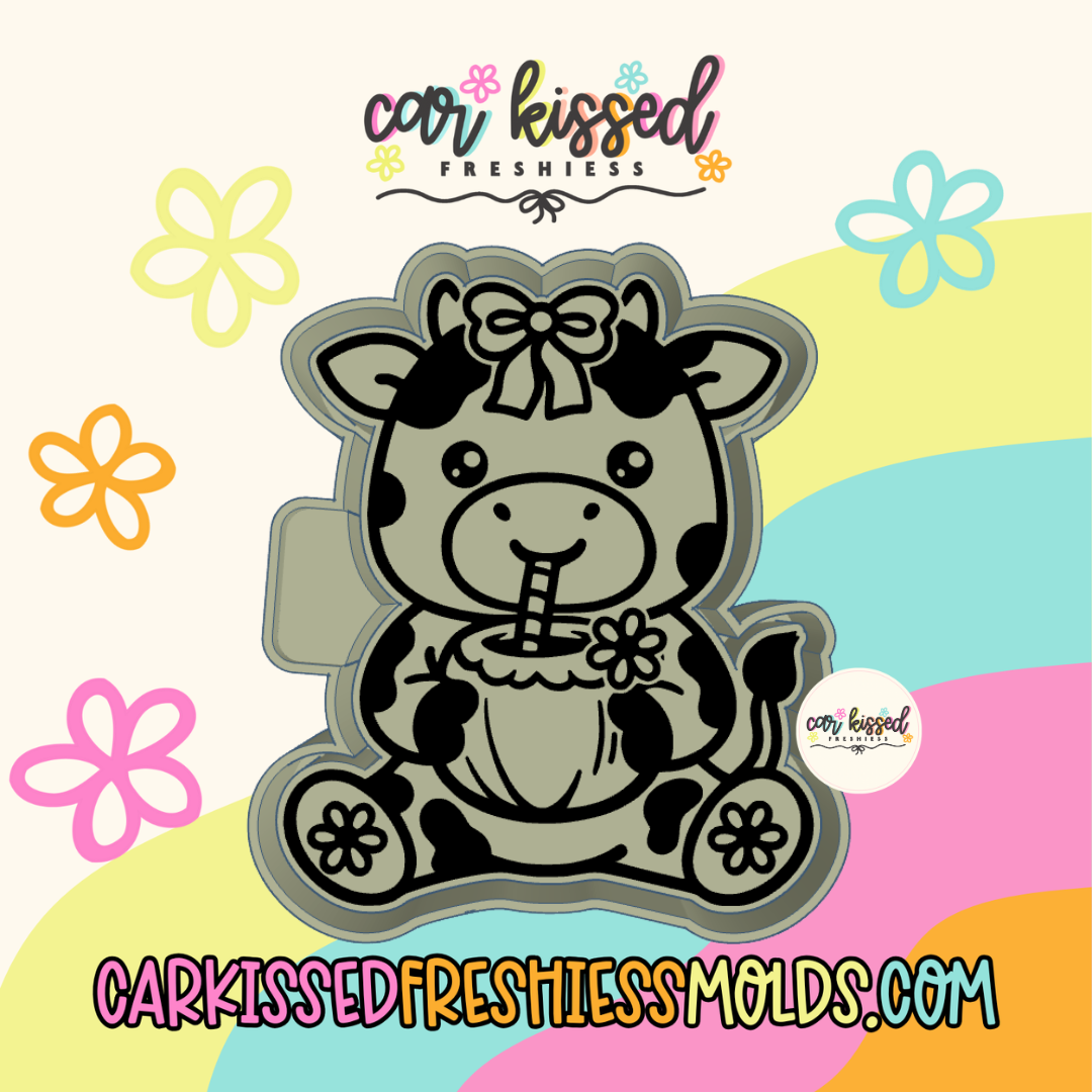 Summer Cow w Coconut Silicone Mold