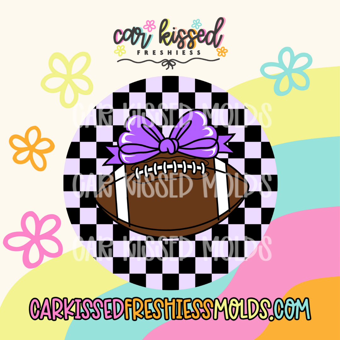 Football w Purple Bow Cardstock