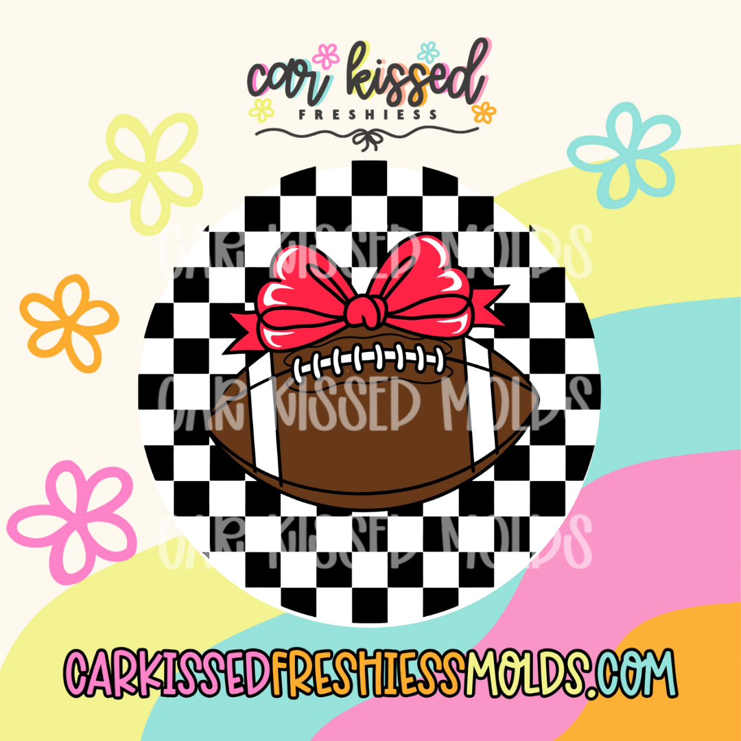Football w Red Bow Cardstock
