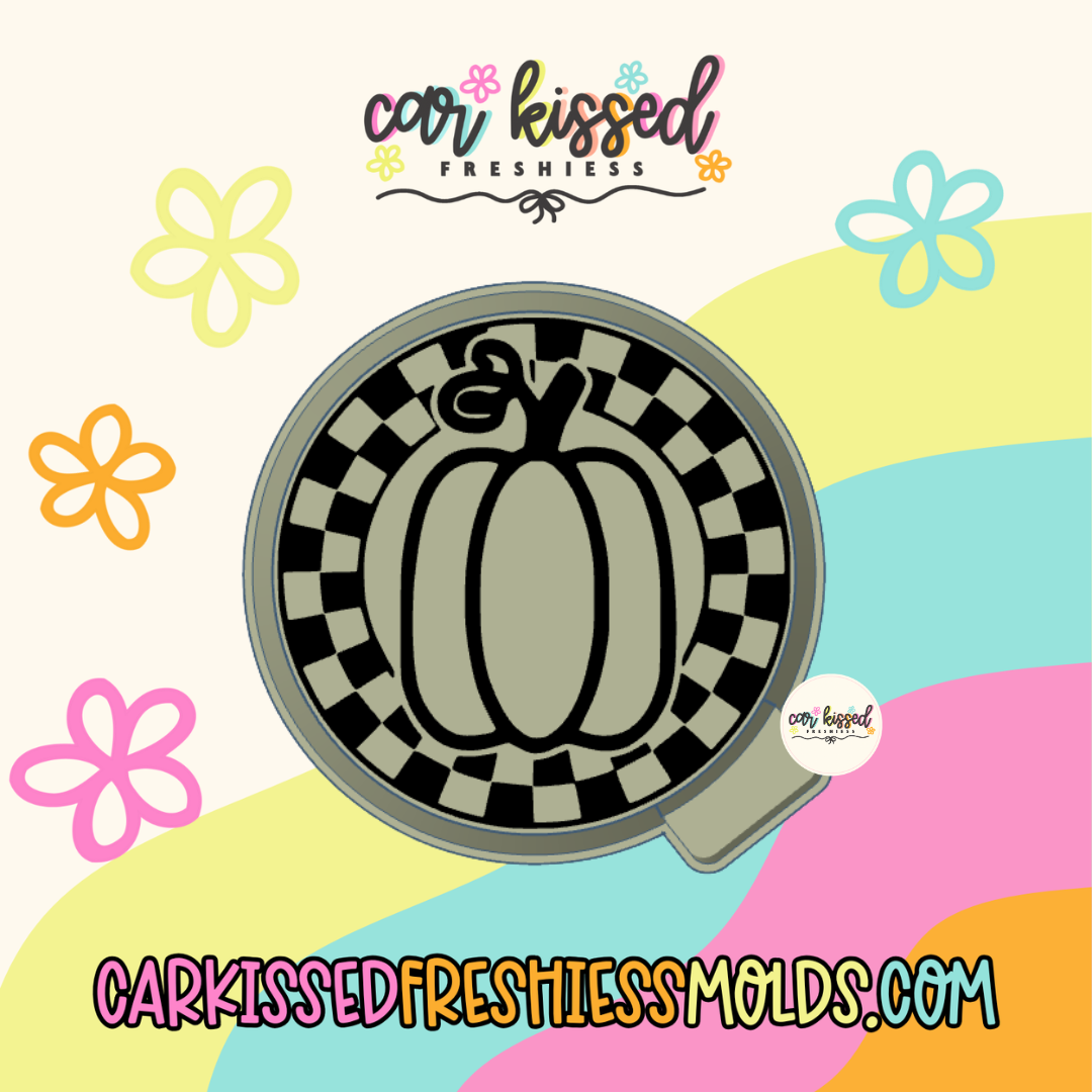 Pumpkin Checkered Round Silicone Mold