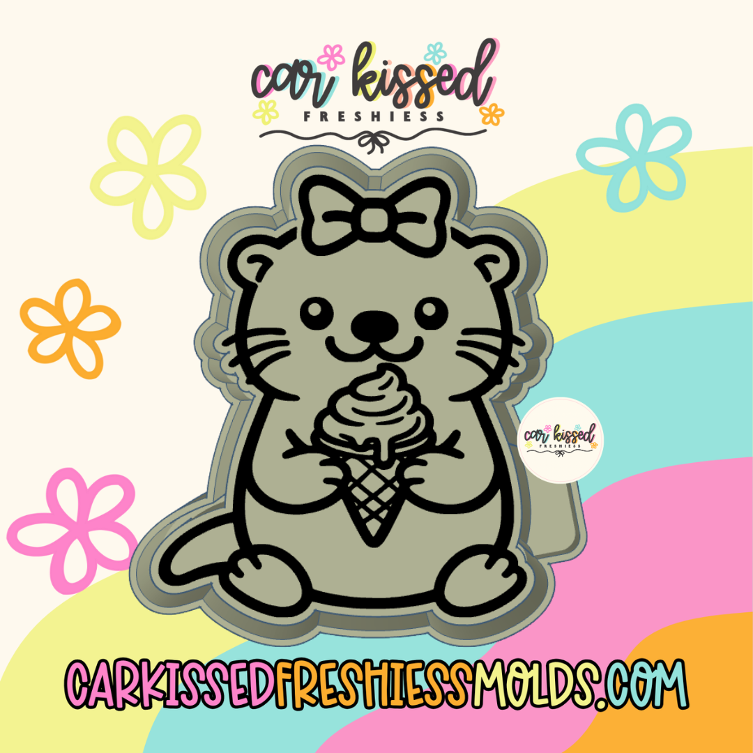 Otter w Ice cream Silicone Mold