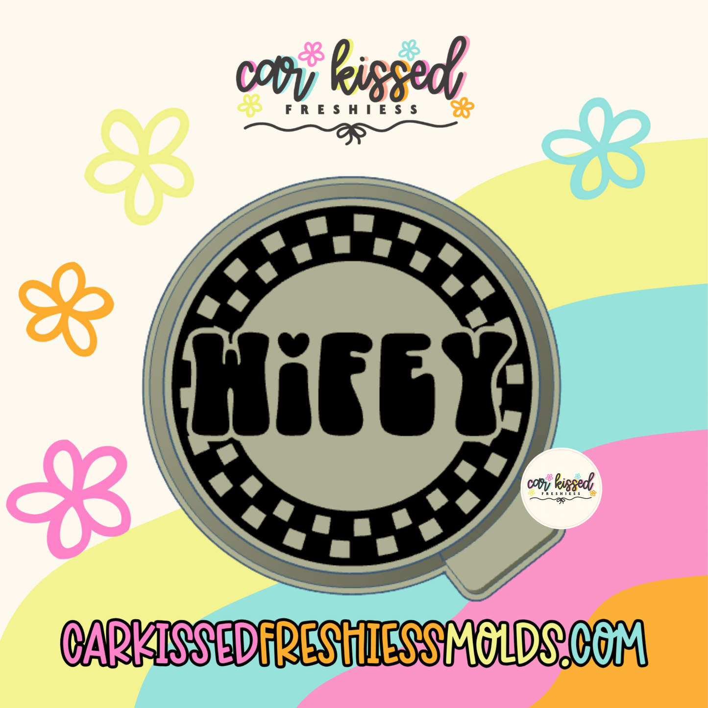 Wifey Checkered Round Silicone Mold