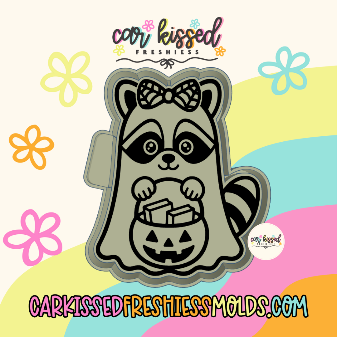 Trick Or Treat Raccoon Silicone Mold
