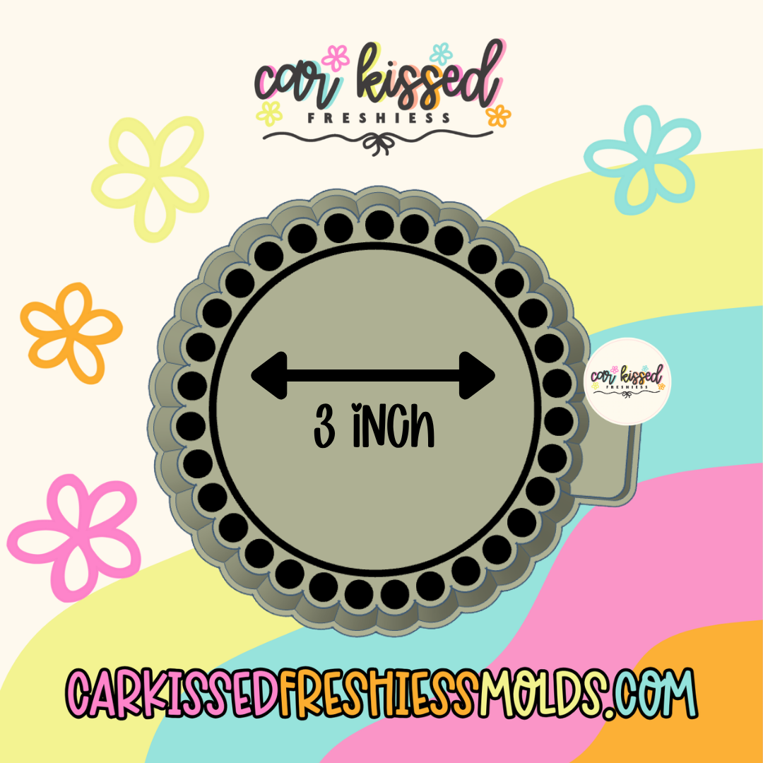 3” Dotted Cardstock Round Silicone Mold