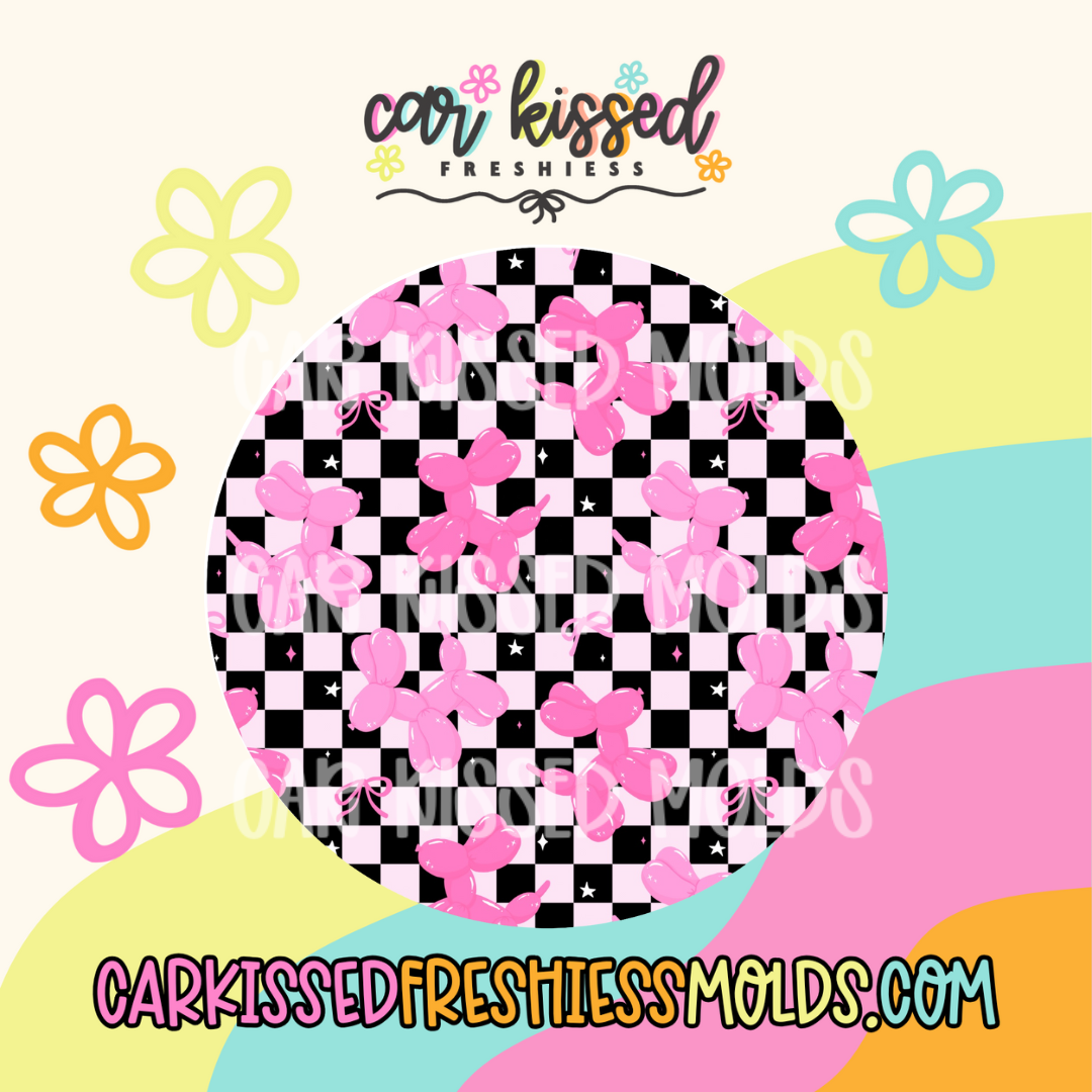 Checkered Balloon Dog Cardstock