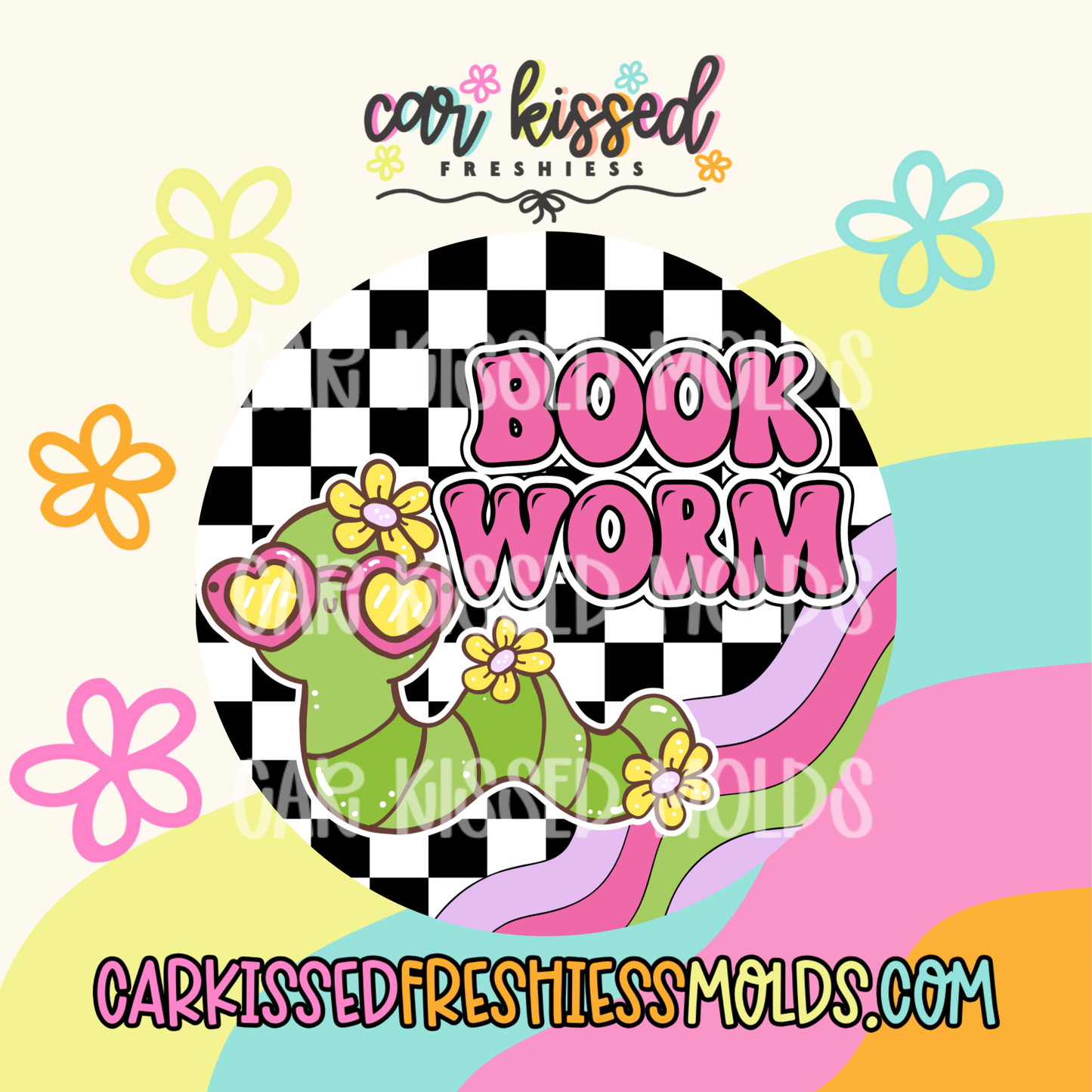 Book Worm ROUND Cardstock