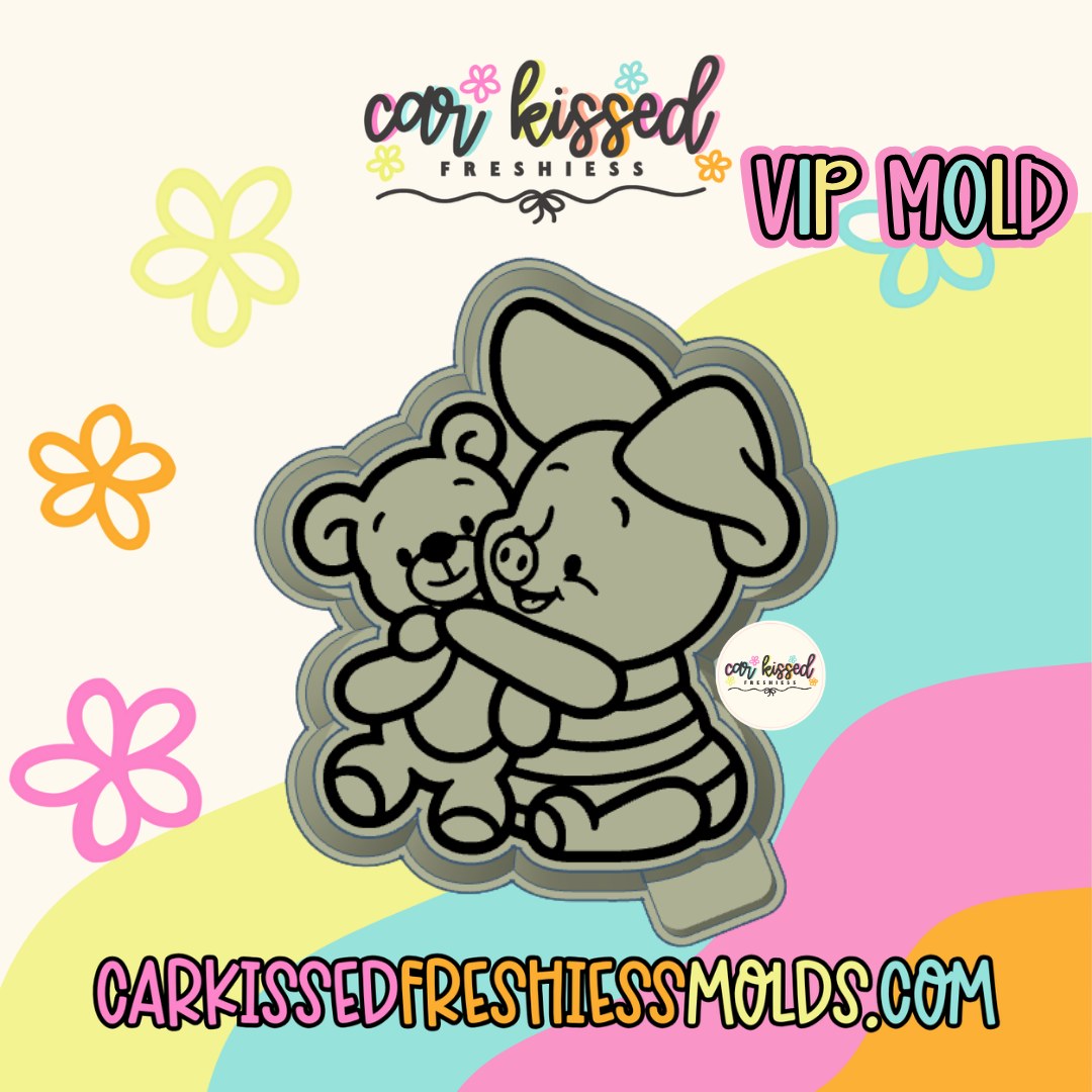 Piggy w Bear Silicone Mold