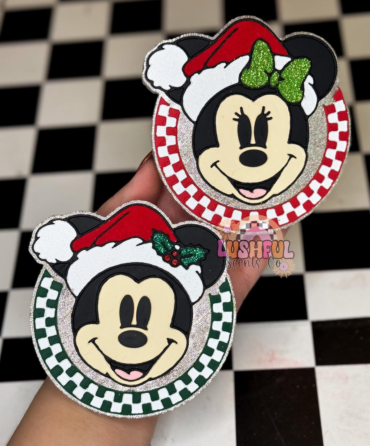 Girl Mouse Checkered Xmas Silicone Mold