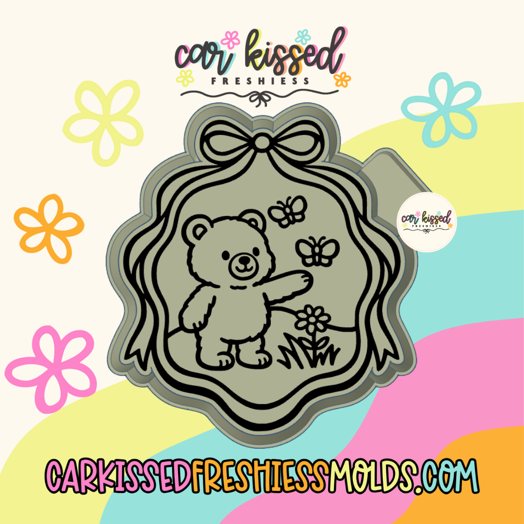 Bear w Butterfly Frame Silicone Mold