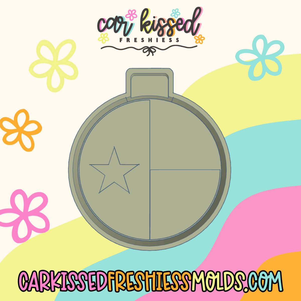 Texas Flag Circle Silicone Mold