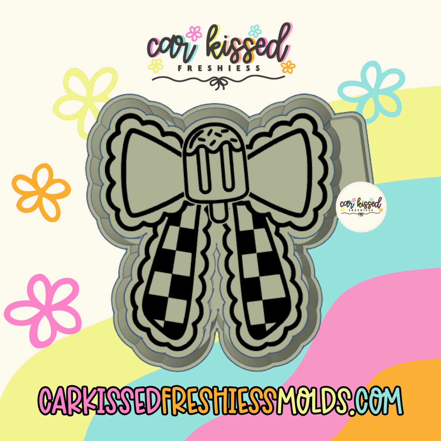 Popsicle Checkered Bow Silicone Mold