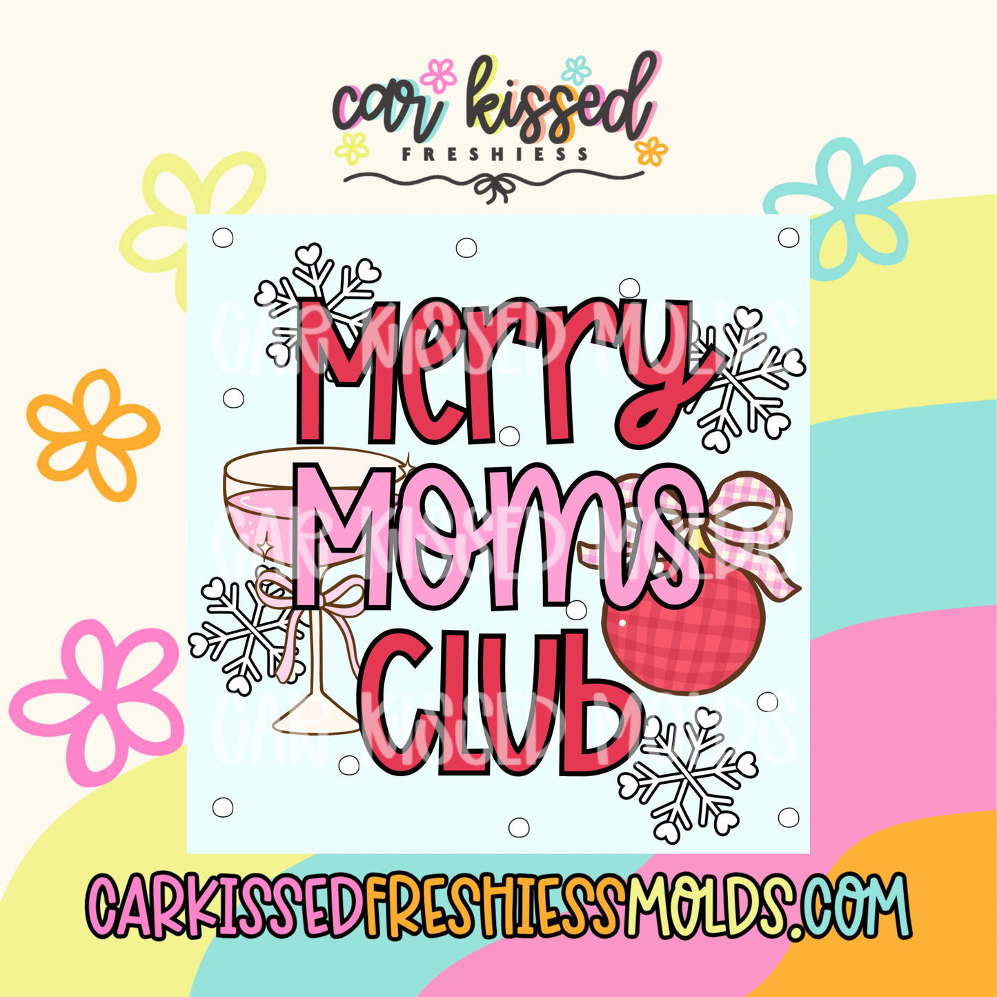 Merry Moms Club Square Cardstock