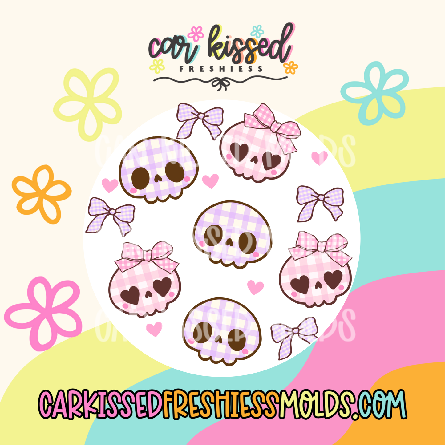 Gingham Skulls Cardstock