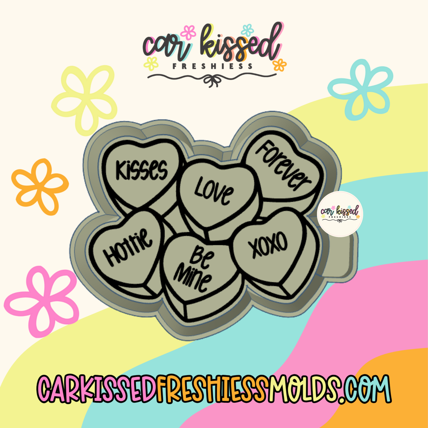 Valentines Convo Hearts Silicone Mold