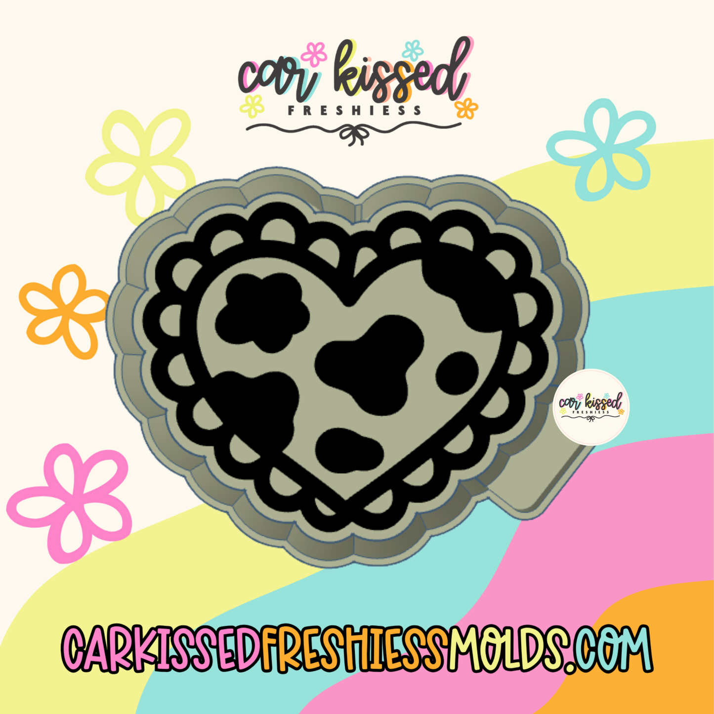 Cow Print Heart Silicone Mold