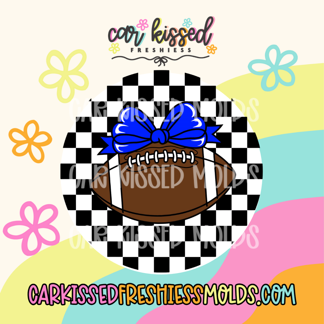 Football w Blue Bow Cardstock