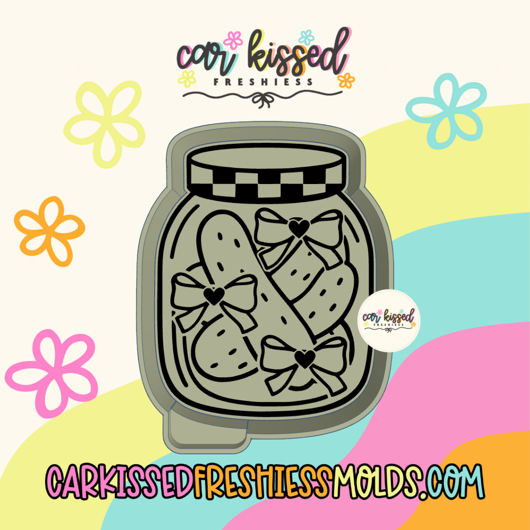 Pickle Jar w Bows Silicone Mold
