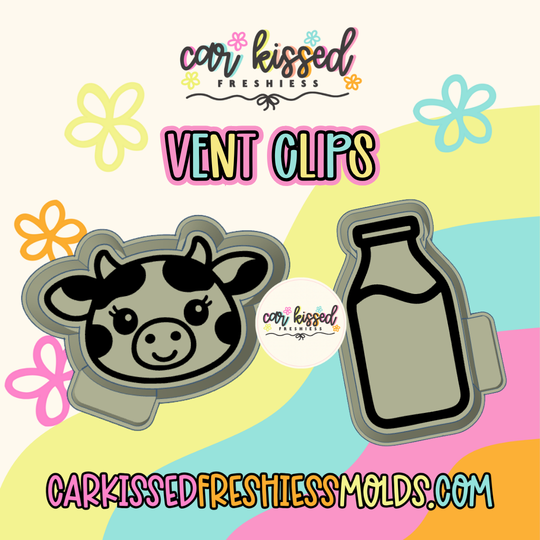 Dairy Cow + Milk Vent Clip Mix