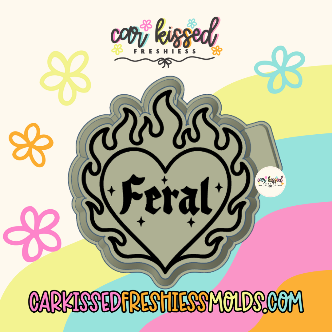 Feral Flaming Heart Silicone Mold