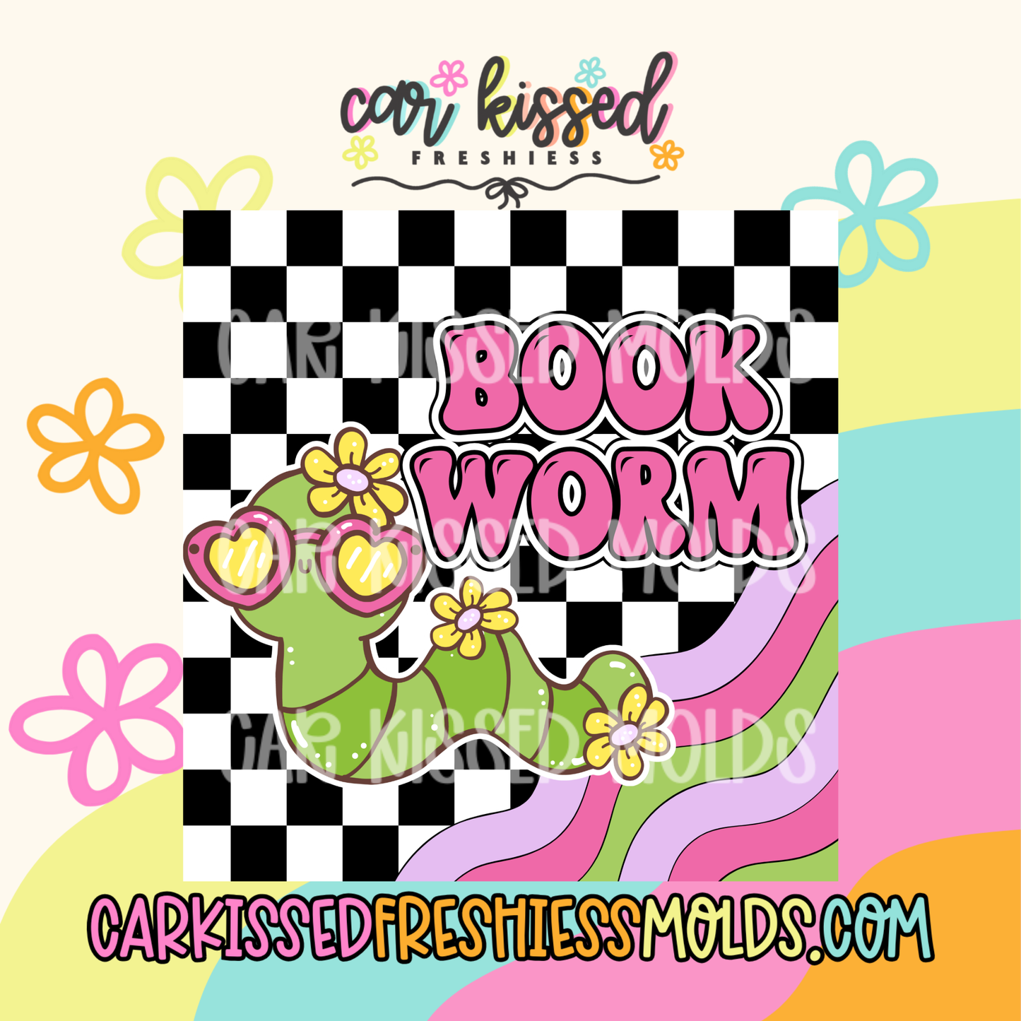 Book Worm SQUARE Cardstock
