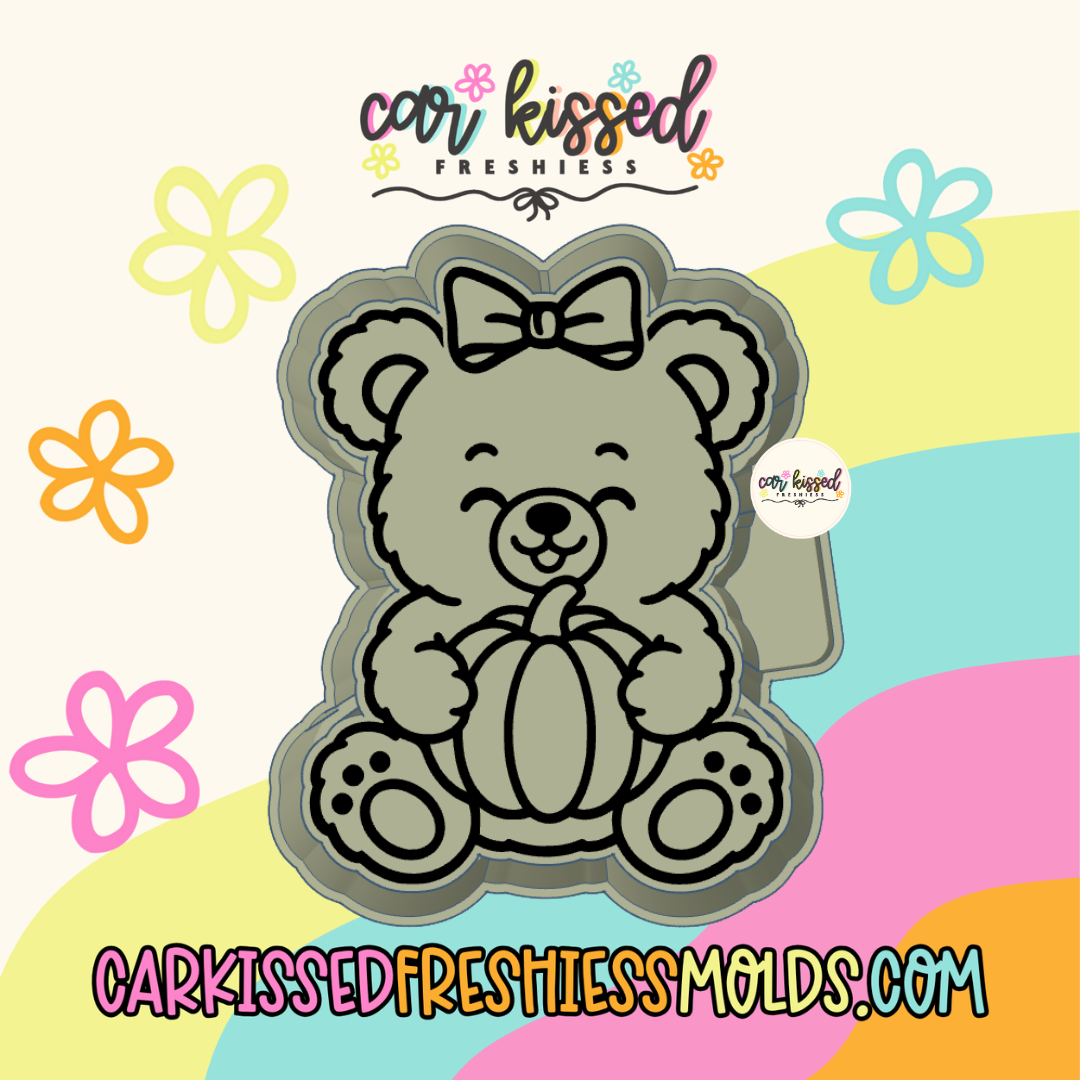 Bear w Pumpkin Silicone Mold