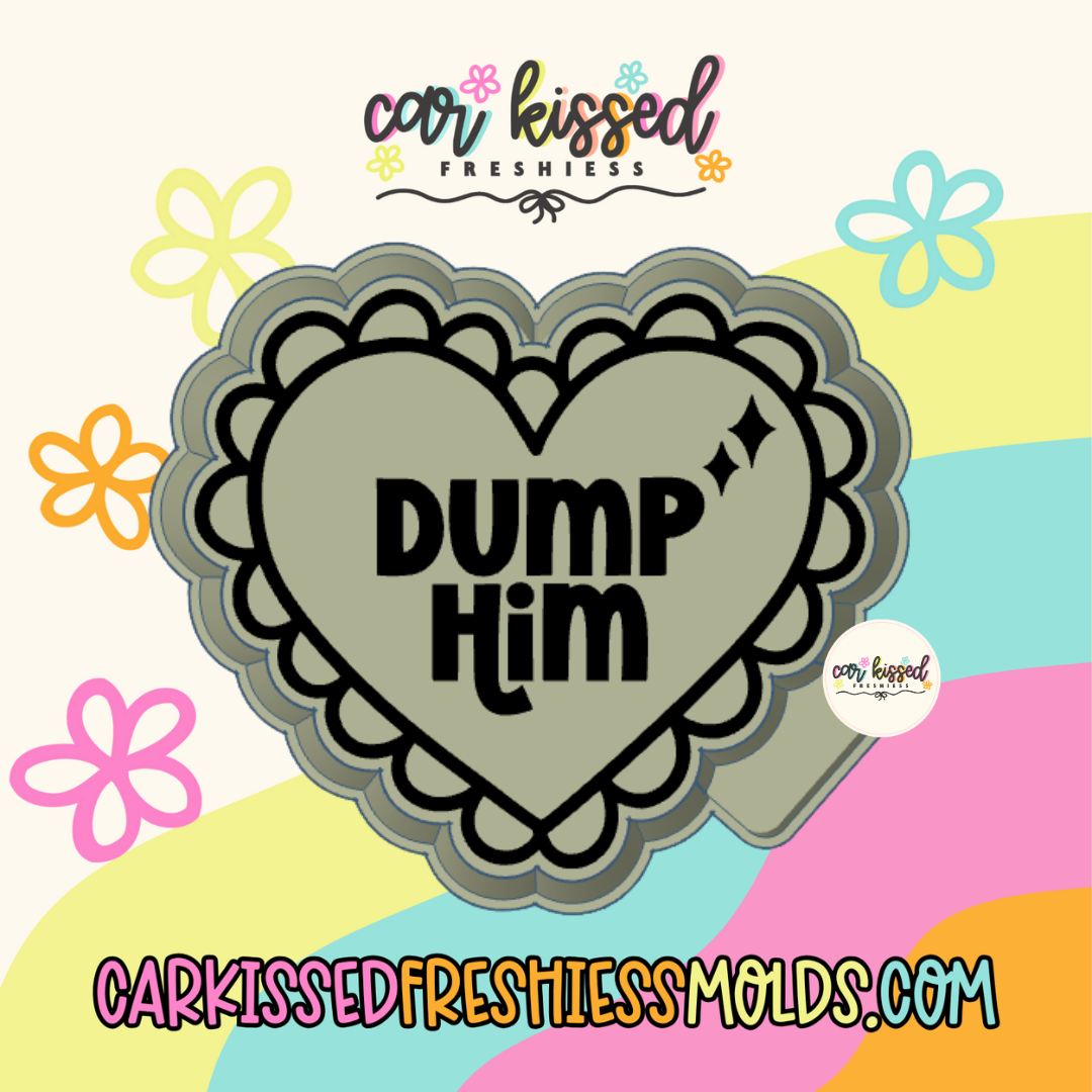 Dump Him Scalloped Heart Silicone Mold