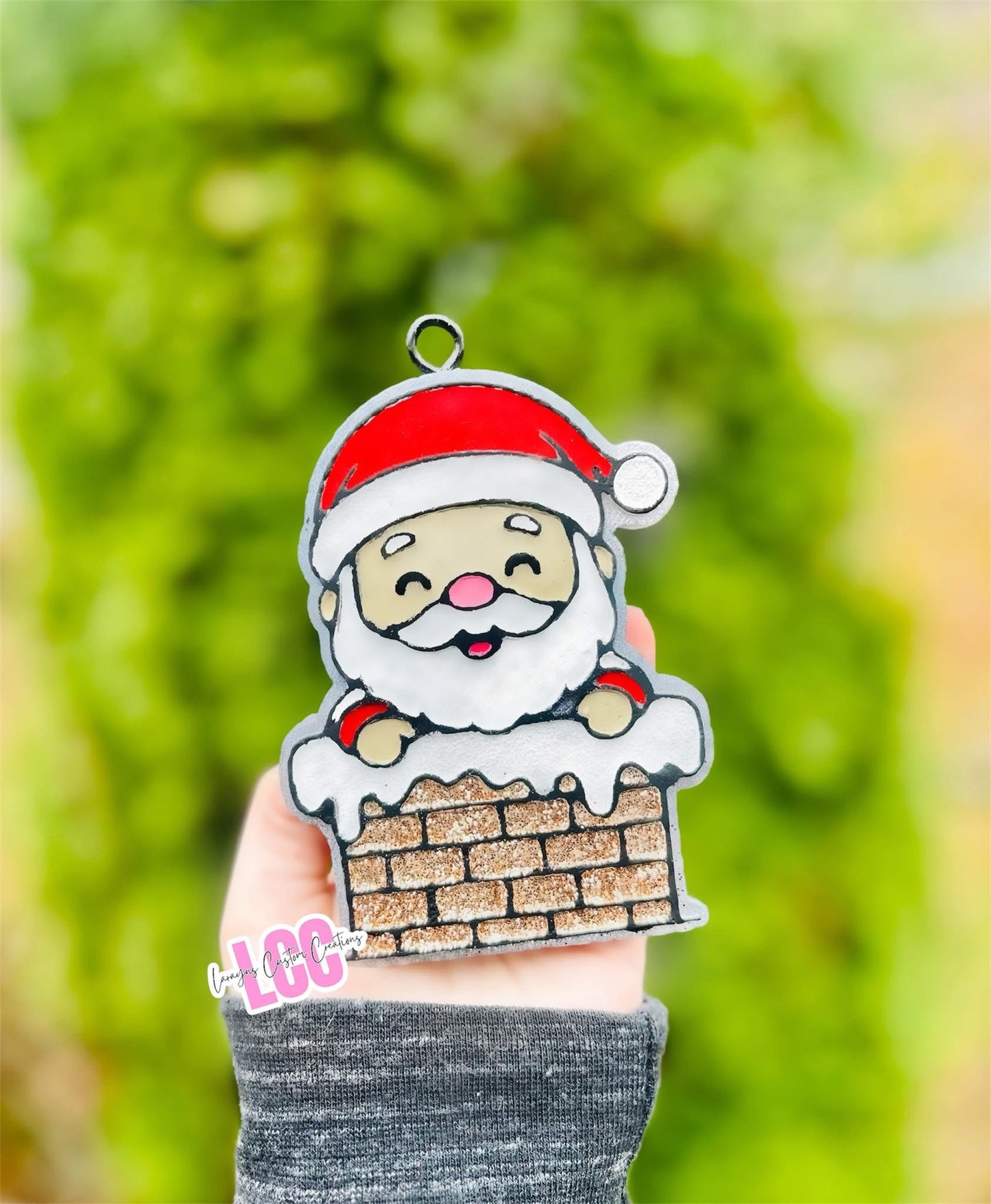 Santa In Chimney Silicone Mold