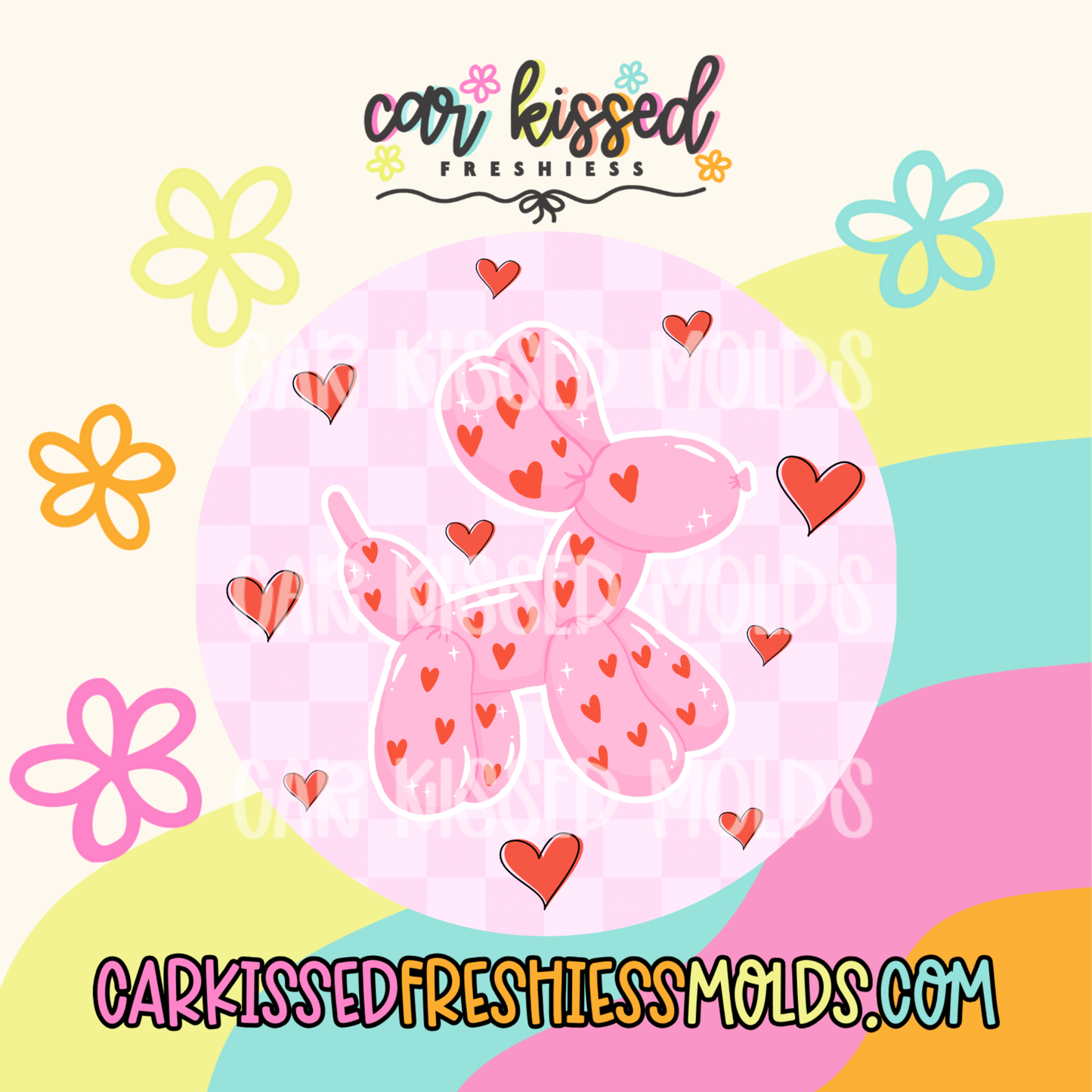 Heart Balloon Dog Cardstock