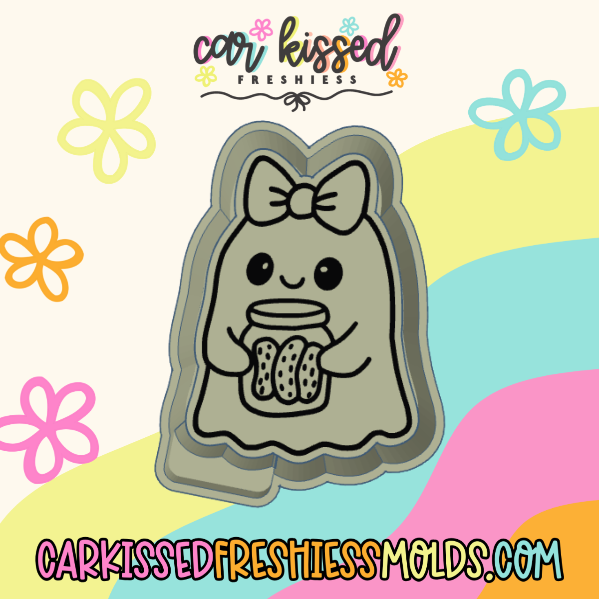 Ghost With Pickle Jar Silicone Mold