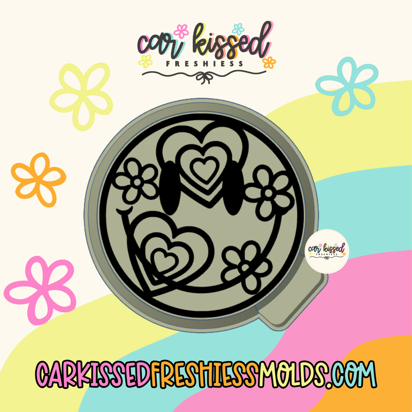 Retro Heart Smiley Silicone Mold