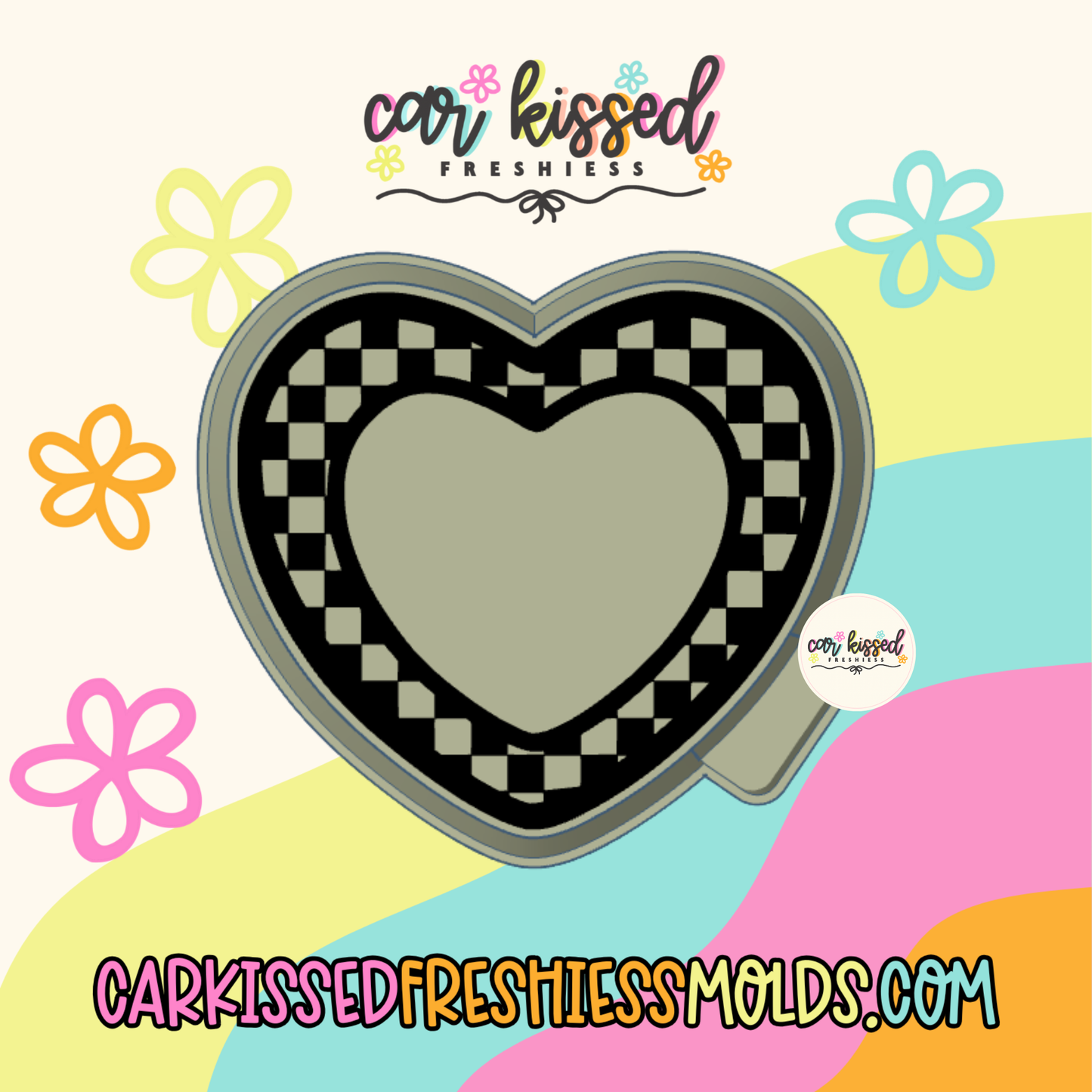 Checkered Heart INSERTS Silicone Mold