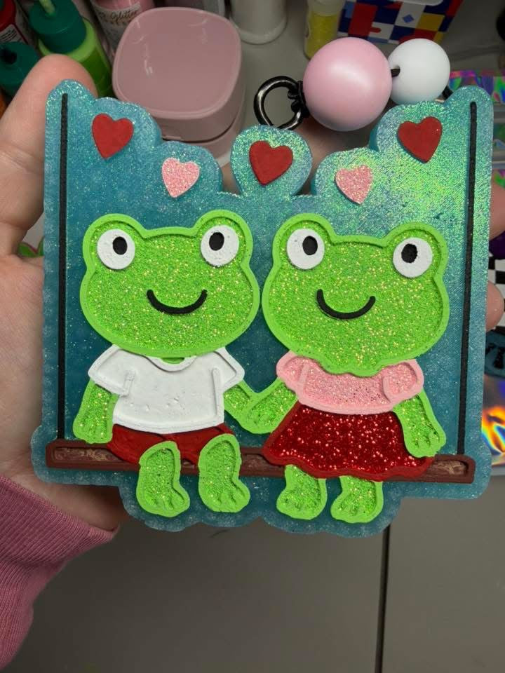 Frog Couple Swinging Silicone Mold