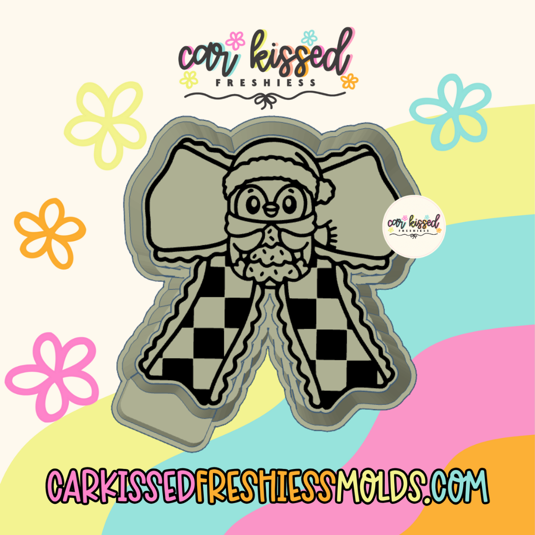 Penguin Christmas Bow Silicone Mold