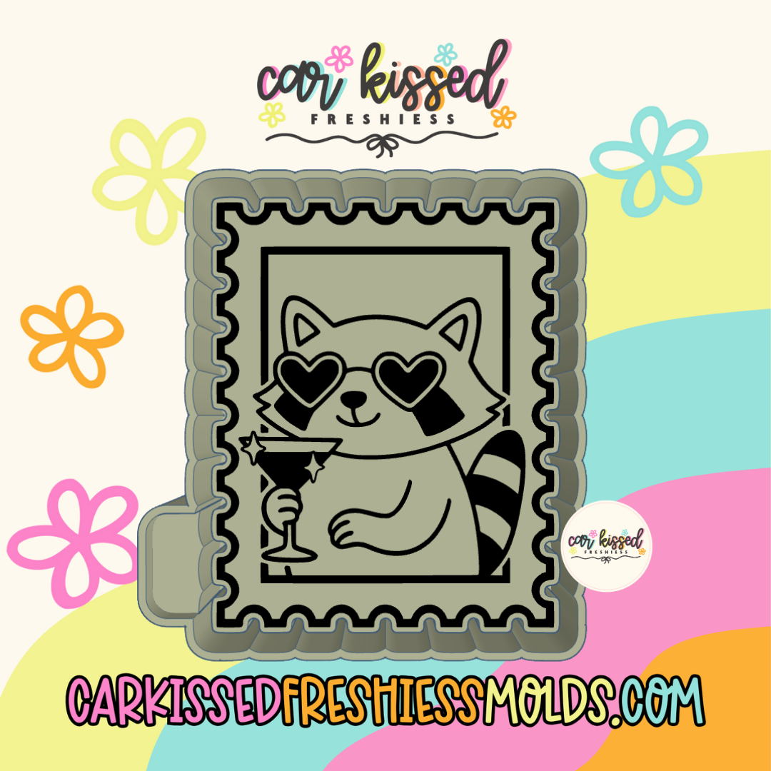 Raccoon Martini Stamp Silicone Mold