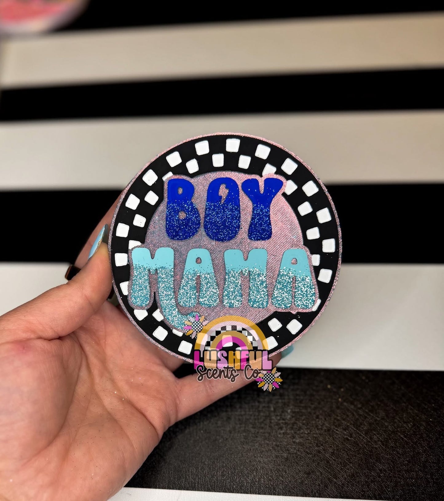 Boy Mama Checkered Silicone Mold
