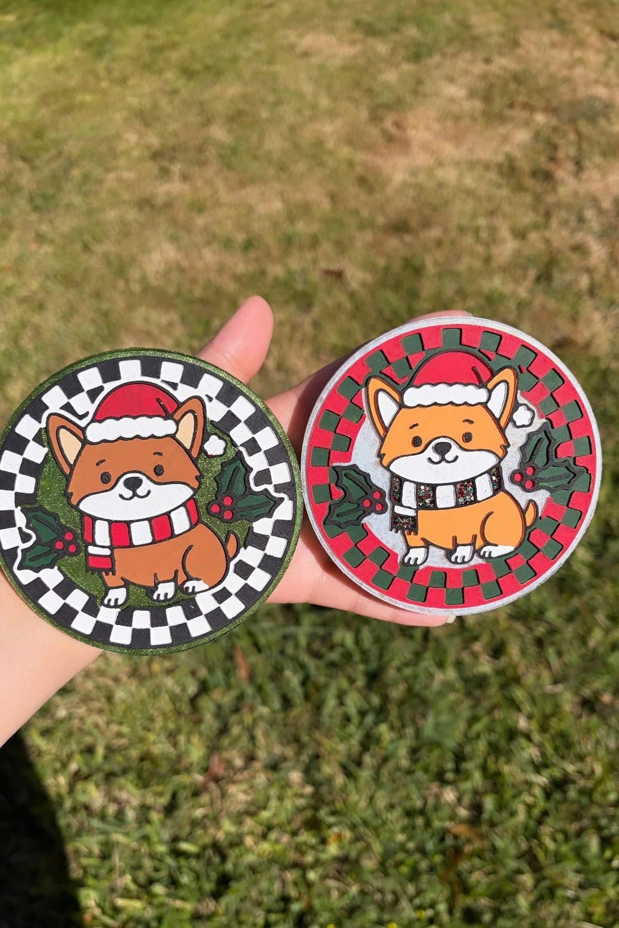 Christmas Corgi Round INSERT Silicone Mold