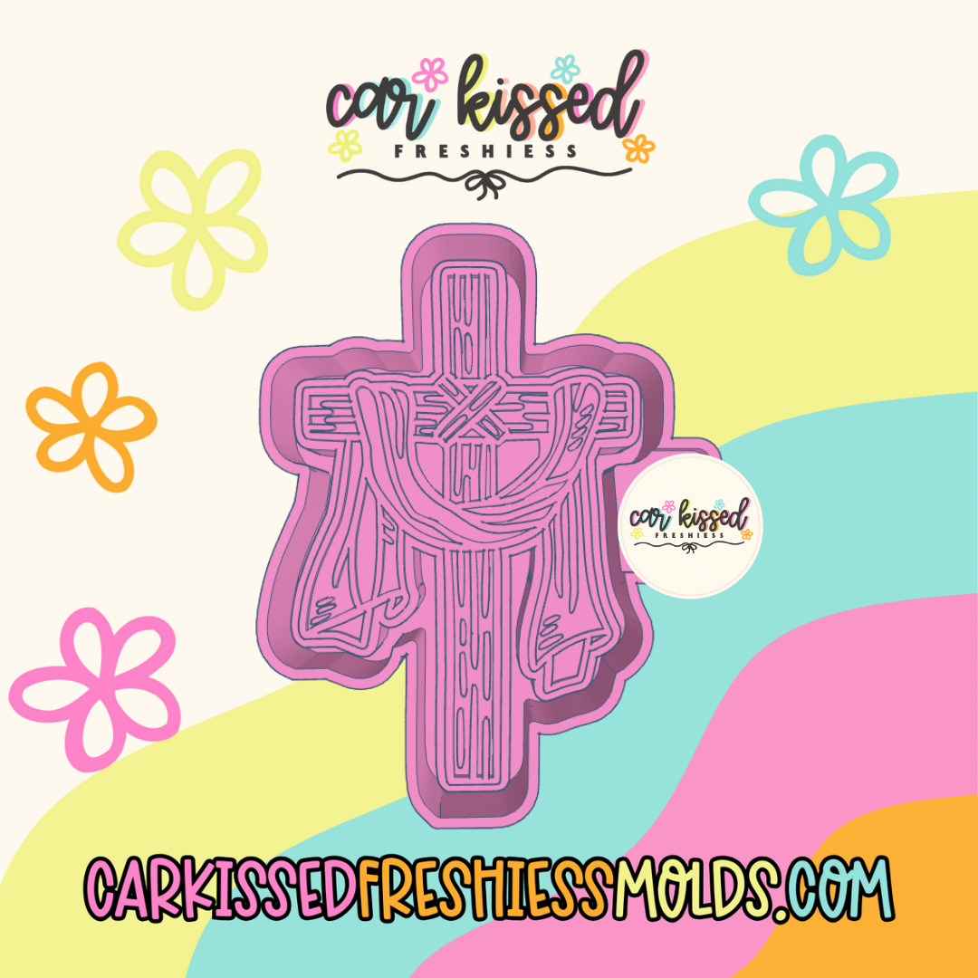 Cross w Ribbon Silicone Mold