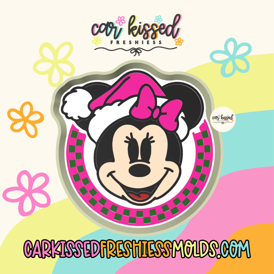 Girl Mouse Checkered Xmas Silicone Mold