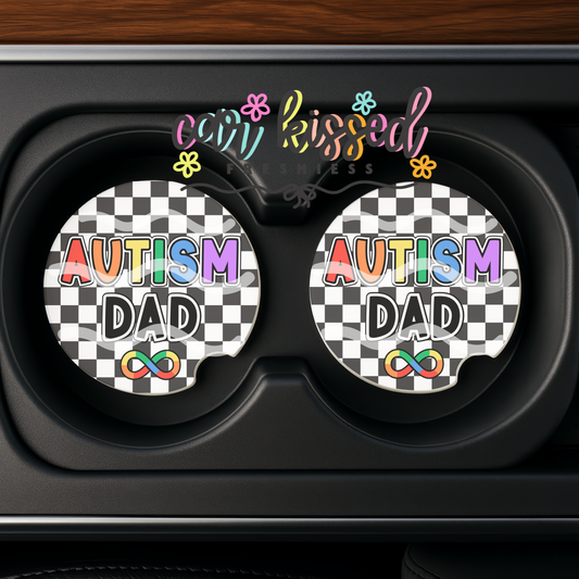 Autism Dad Infinity EXCLUSIVE Car Coaster Set