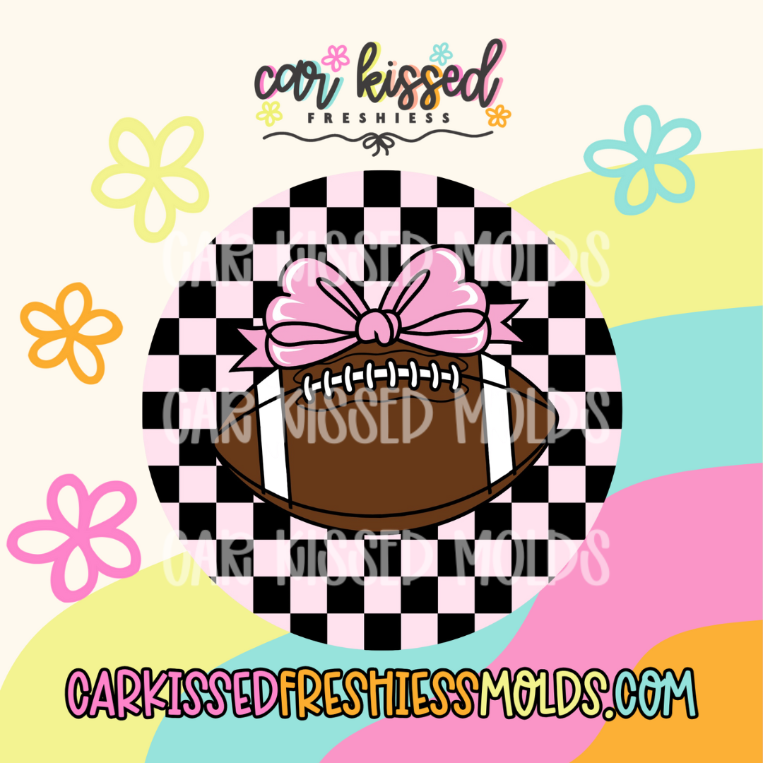 Football w Pink Bow Cardstock