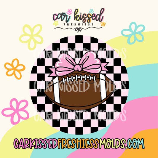 Football w Pink Bow Cardstock